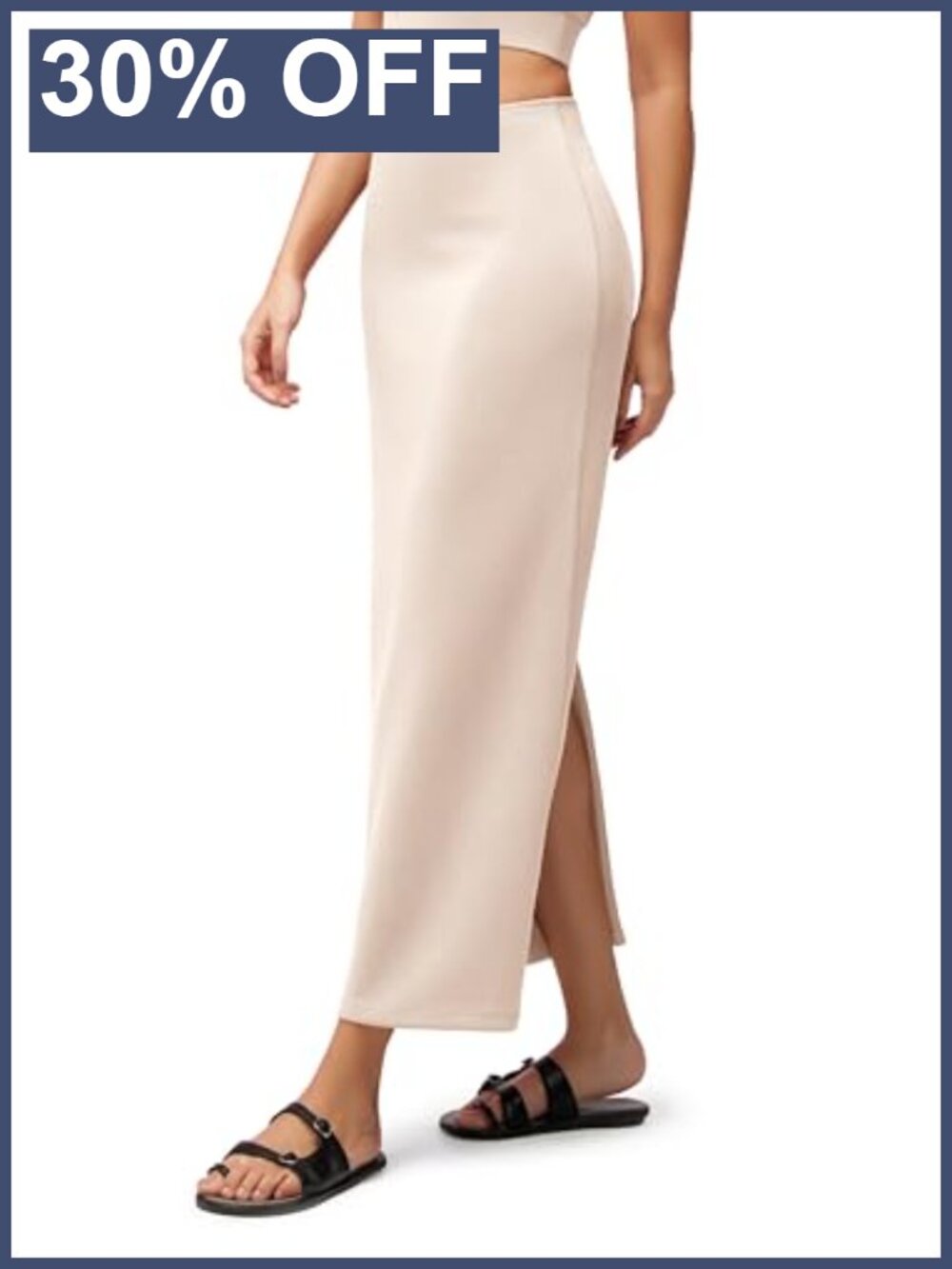 Modal Soft Maxi Skirt High Waist Back Slit Pencil Skirt Casual